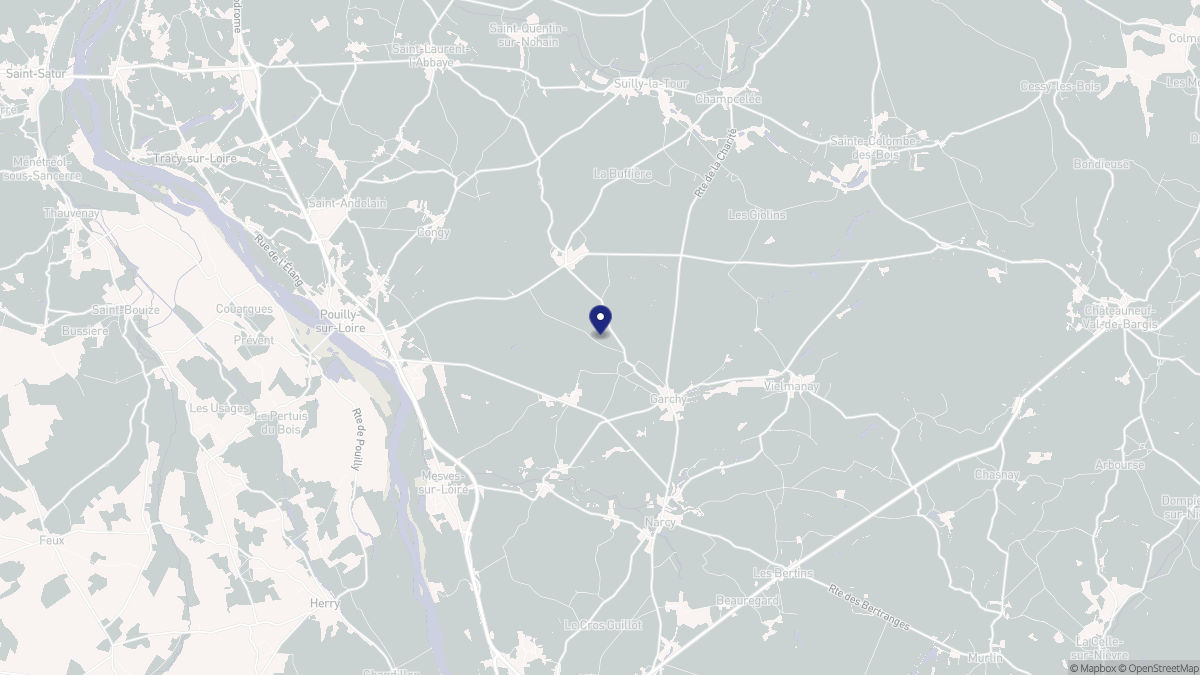 Aperçu cartographique de Garchy, centré sur la commune