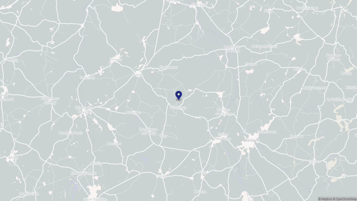 Aperçu cartographique de Germenay, centré sur la commune