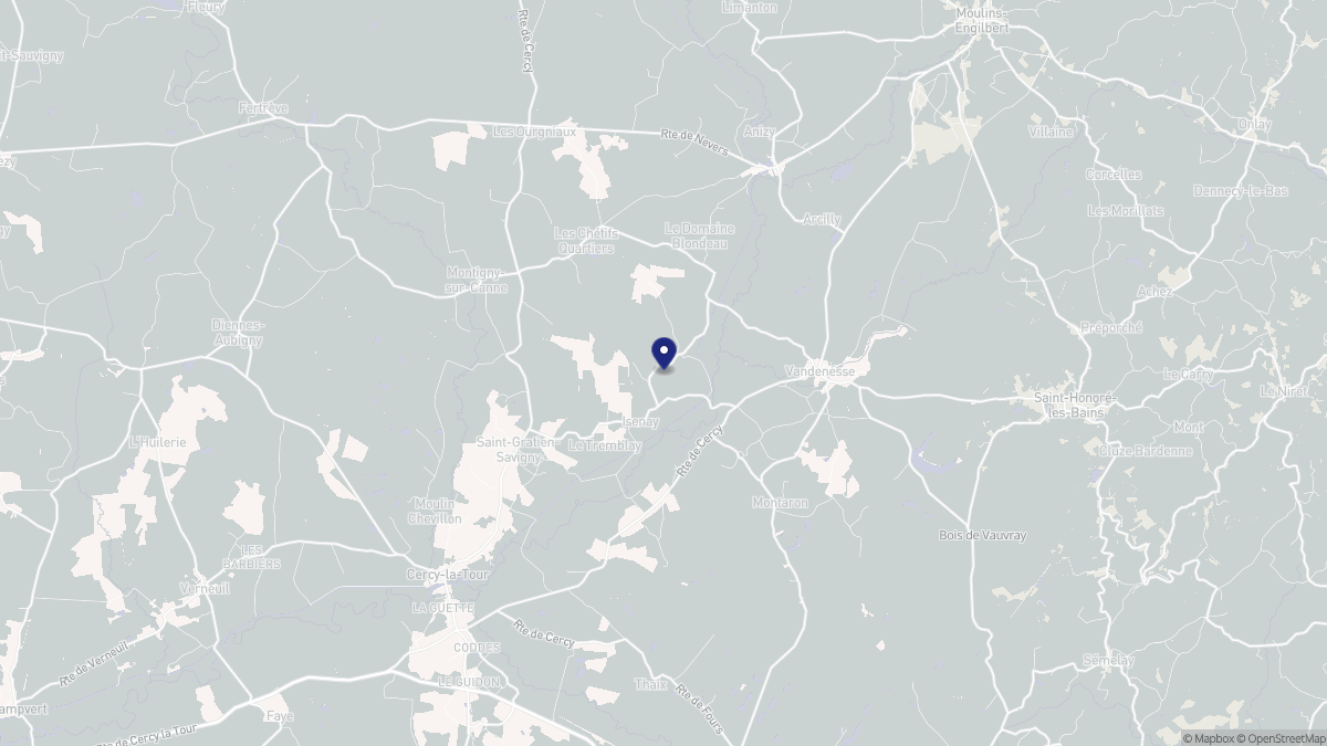 Aperçu cartographique de Isenay, centré sur la commune