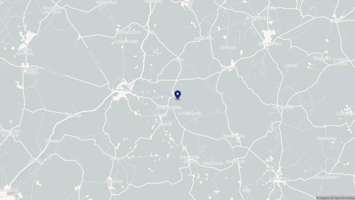 Aperçu cartographique de Lurcy-le-Bourg, centré sur la commune