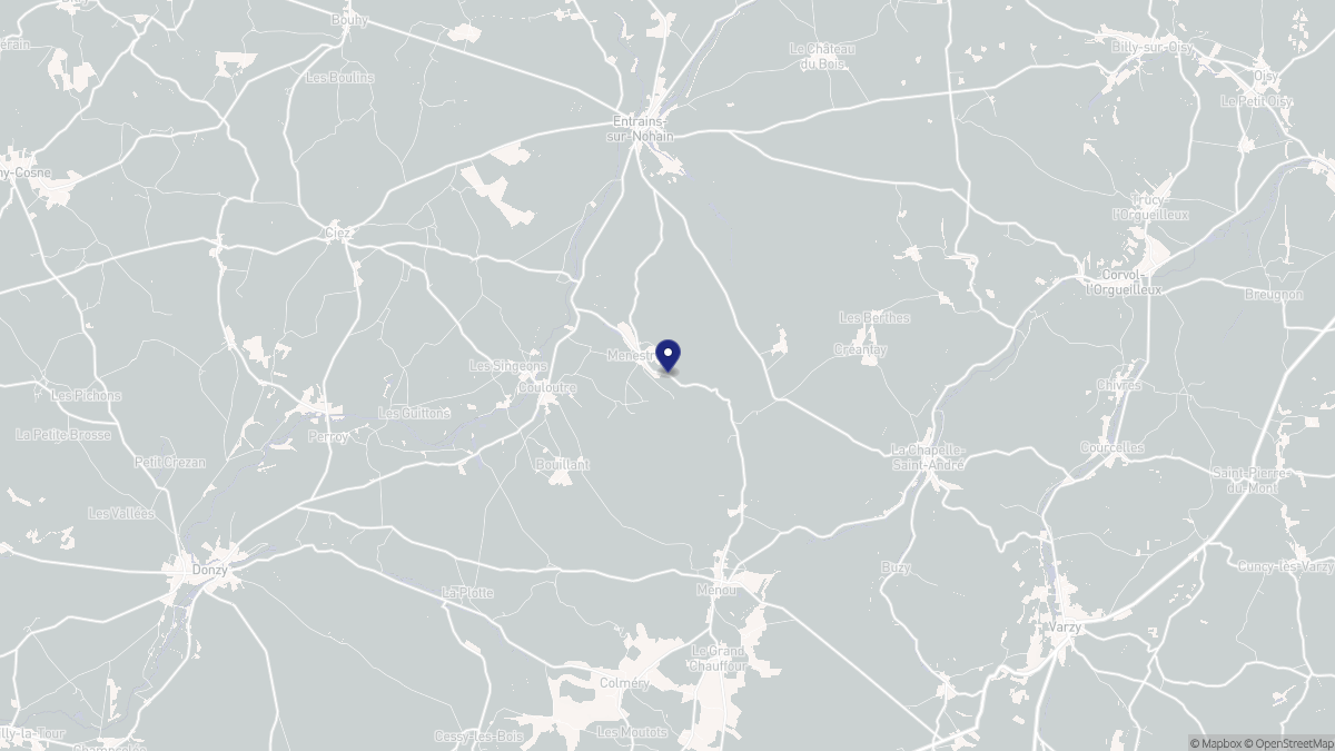 Aperçu cartographique de Menestreau, centré sur la commune