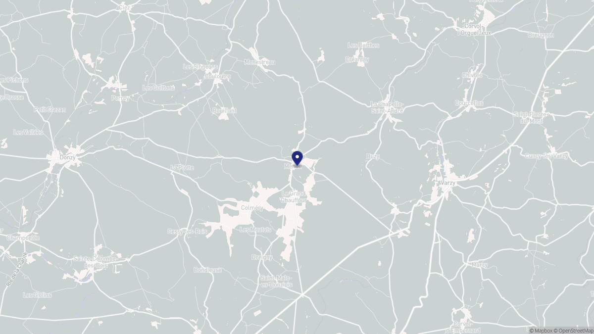 Aperçu cartographique de Menou, centré sur la commune
