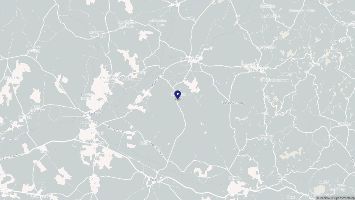 Aperçu cartographique de Montaron, centré sur la commune