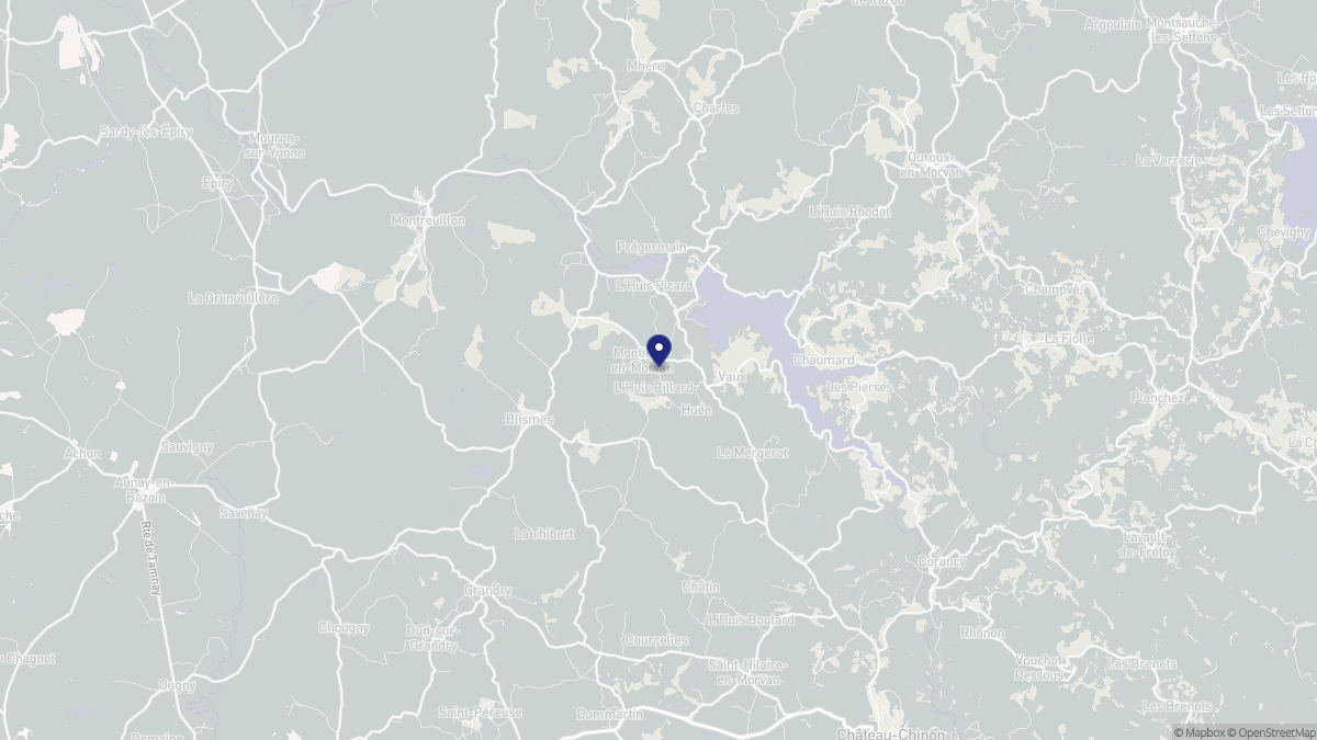 Aperçu cartographique de Montigny-en-Morvan, centré sur la commune
