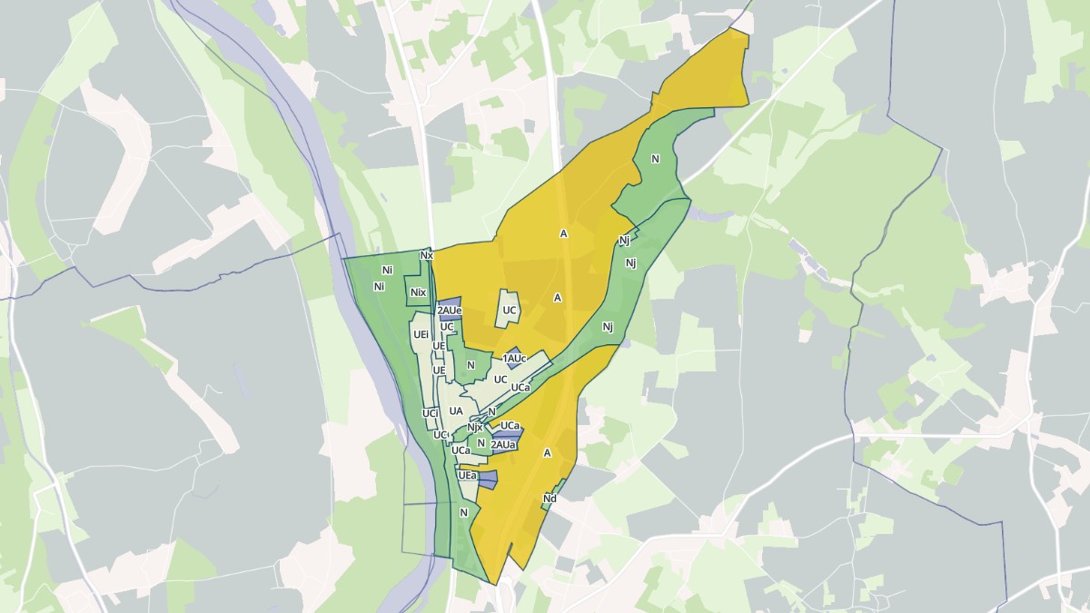 Aperçu cartographique de Myennes, centré sur la commune