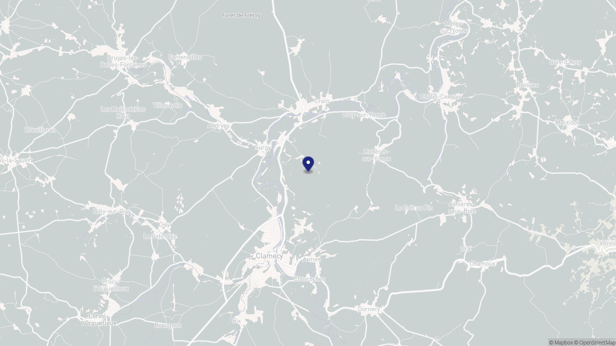 Aperçu cartographique de Pousseaux, centré sur la commune