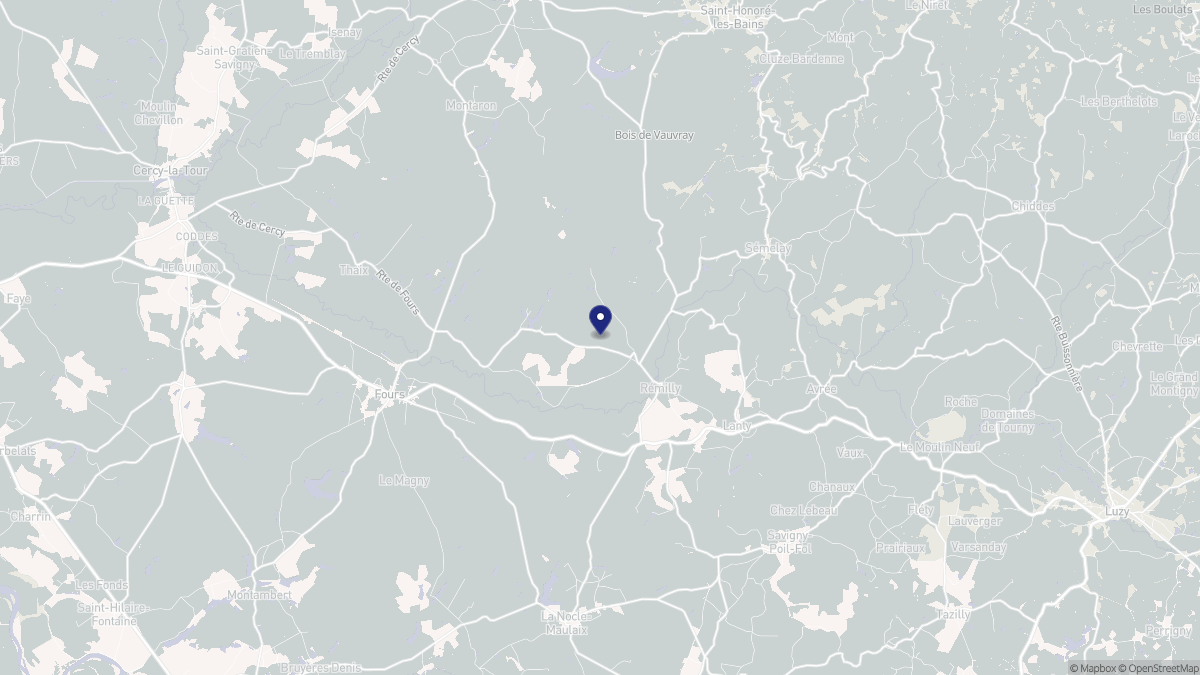 Aperçu cartographique de Rémilly, centré sur la commune