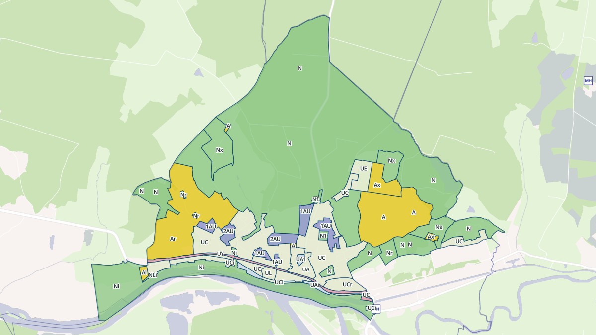 Aperçu cartographique de Saint-Léger-des-Vignes, centré sur la commune