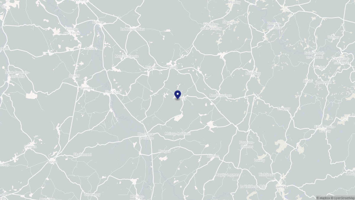 Aperçu cartographique de Saizy, centré sur la commune
