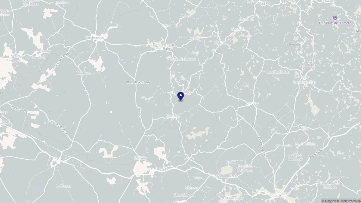 Aperçu cartographique de Sémelay, centré sur la commune
