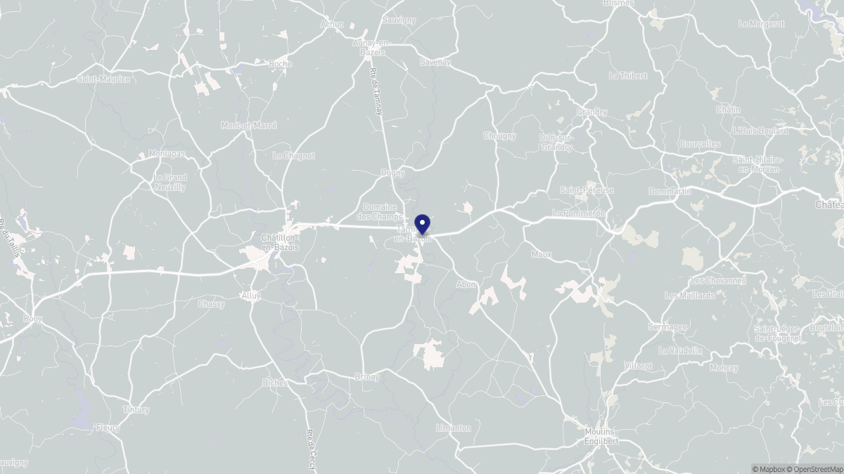 Aperçu cartographique de Tamnay-en-Bazois, centré sur la commune