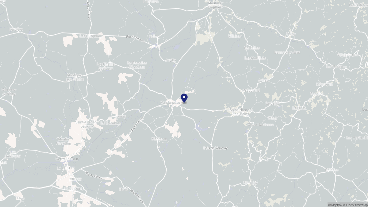 Aperçu cartographique de Vandenesse, centré sur la commune