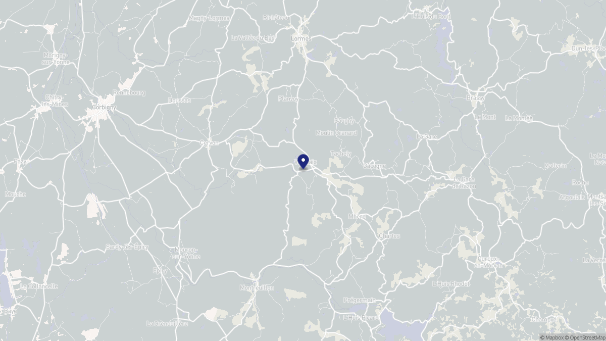Aperçu cartographique de Vauclaix, centré sur la commune