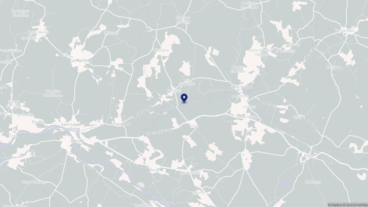 Aperçu cartographique de Verneuil, centré sur la commune