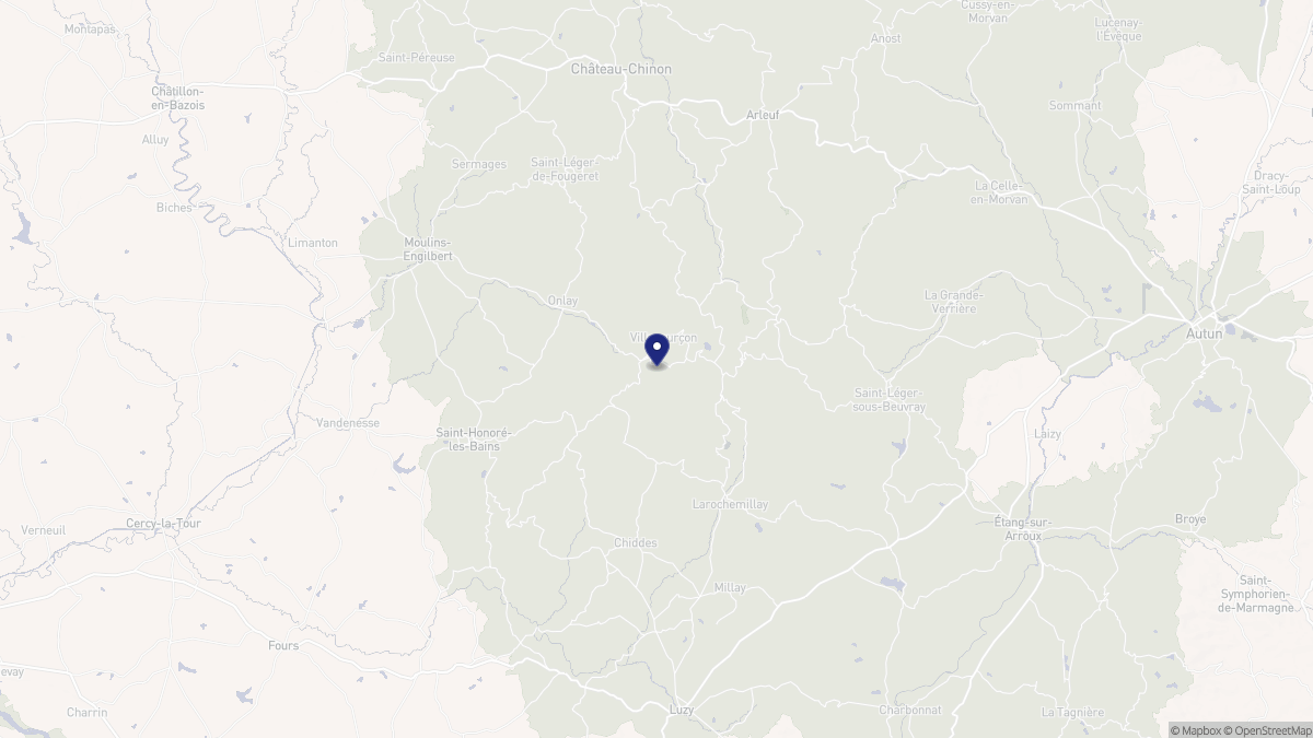 Aperçu cartographique de Villapourçon, centré sur la commune