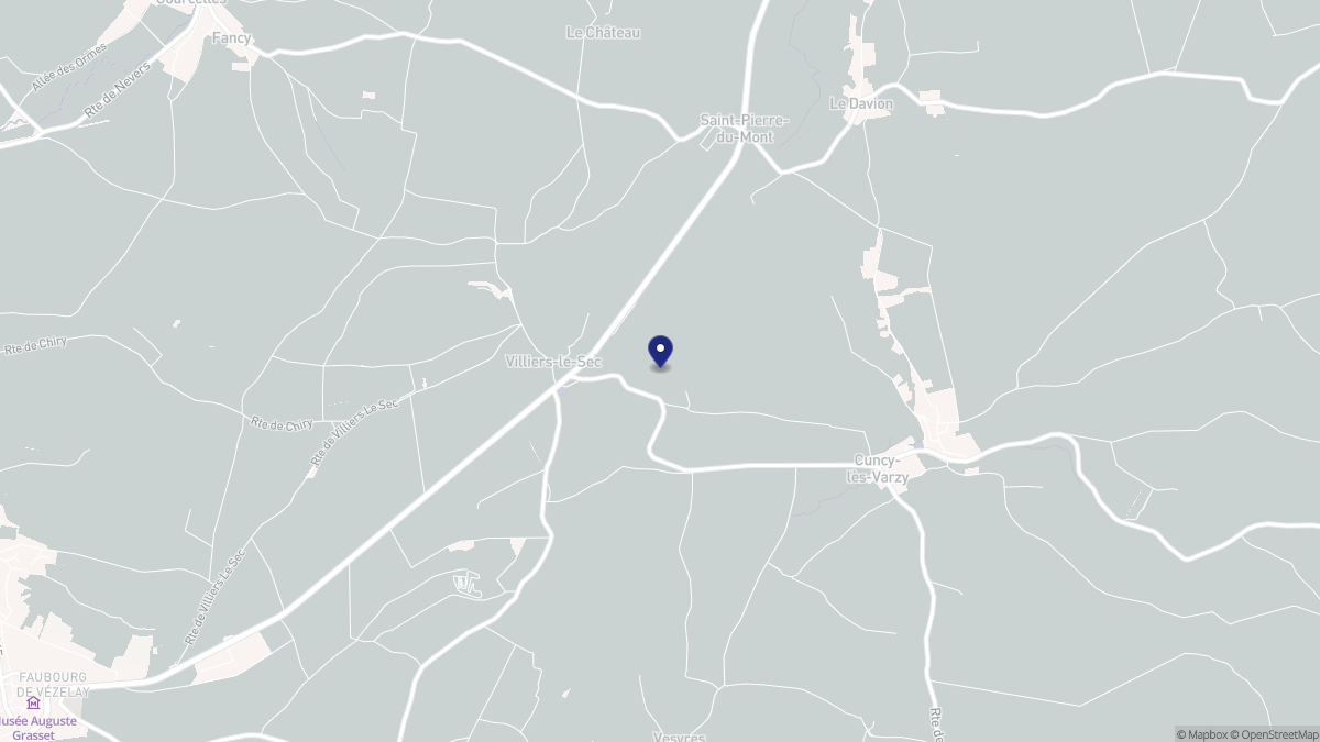 Aperçu cartographique de Villiers-le-Sec, centré sur la commune