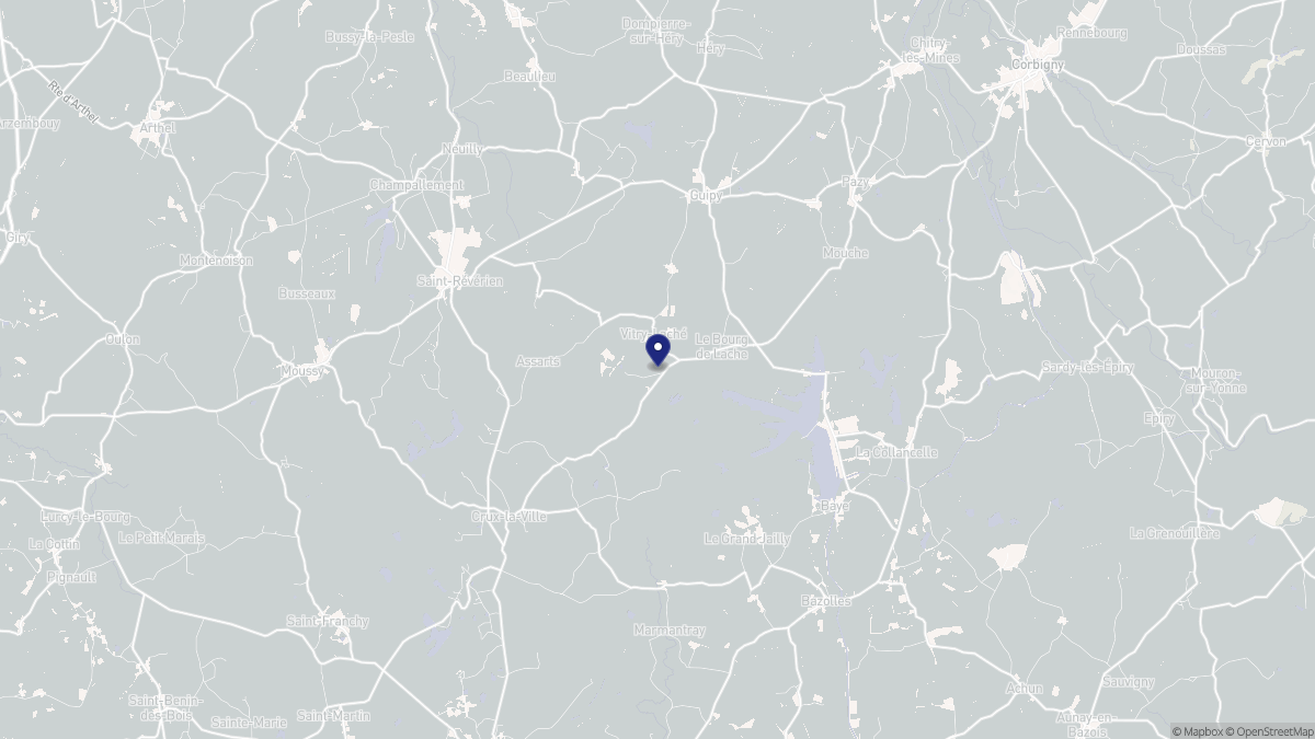 Aperçu cartographique de Vitry-Laché, centré sur la commune