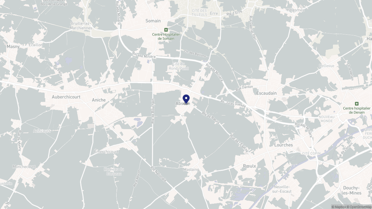 Aperçu cartographique de Abscon, centré sur la commune