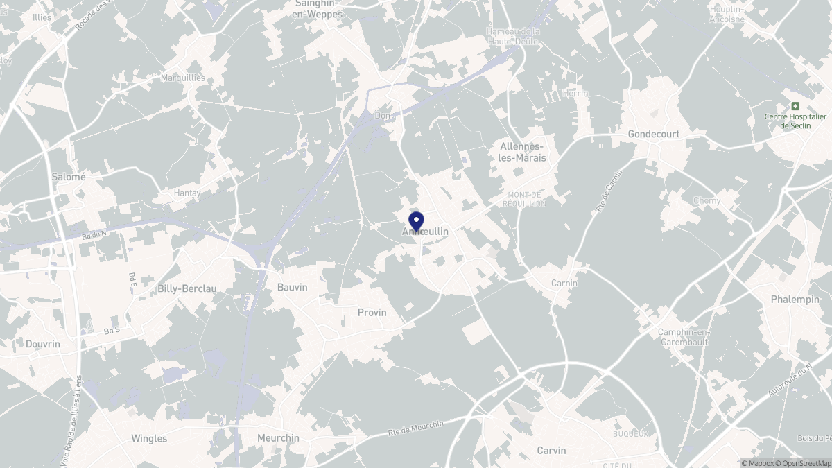 Aperçu cartographique de Annœullin, centré sur la commune