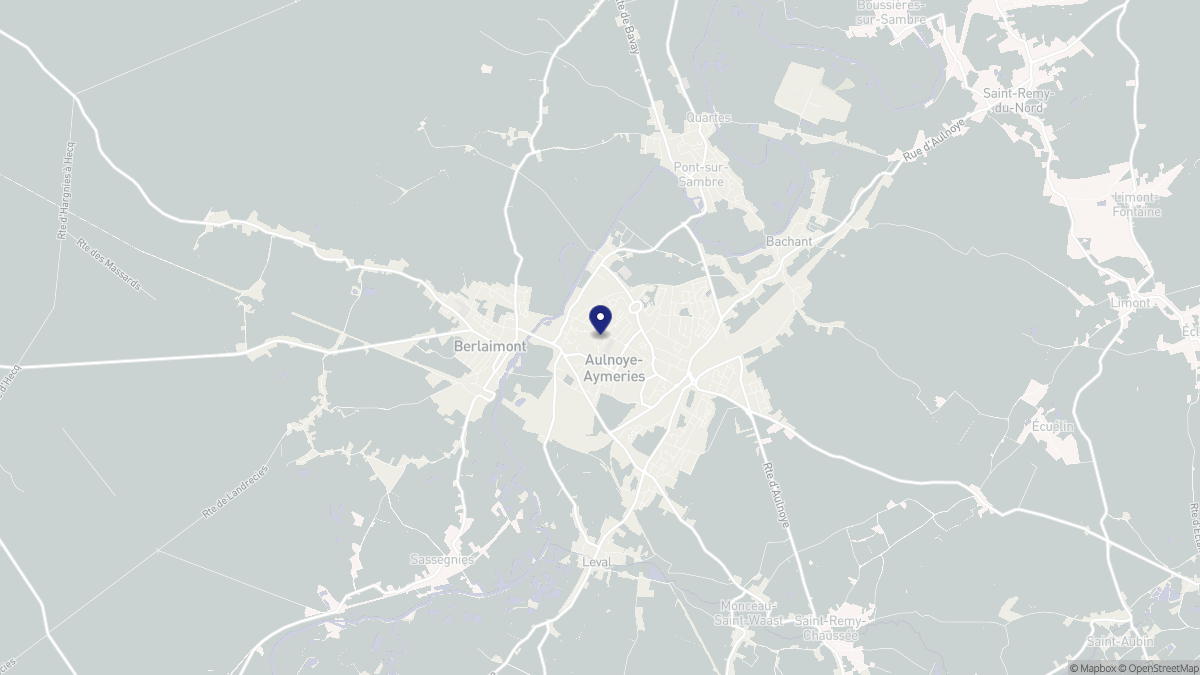 Aperçu cartographique de Aulnoye-Aymeries, centré sur la commune