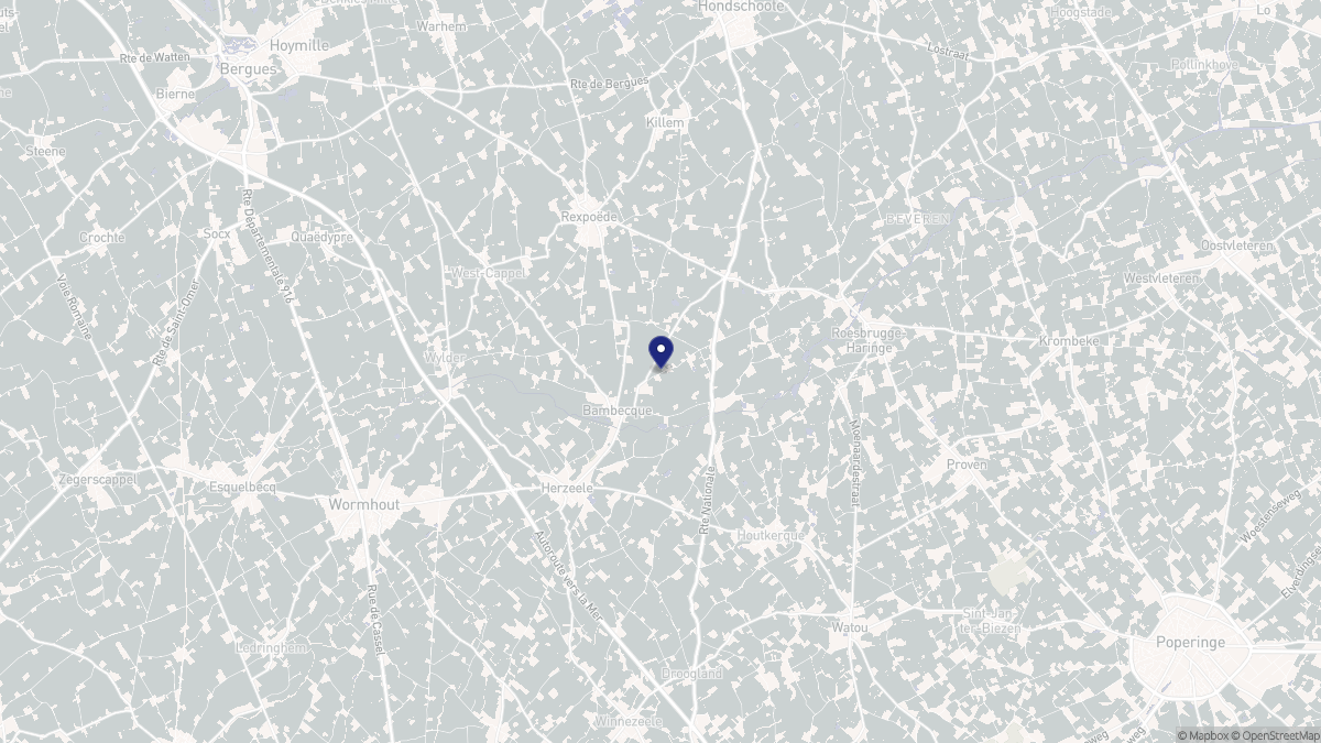Aperçu cartographique de Bambecque, centré sur la commune
