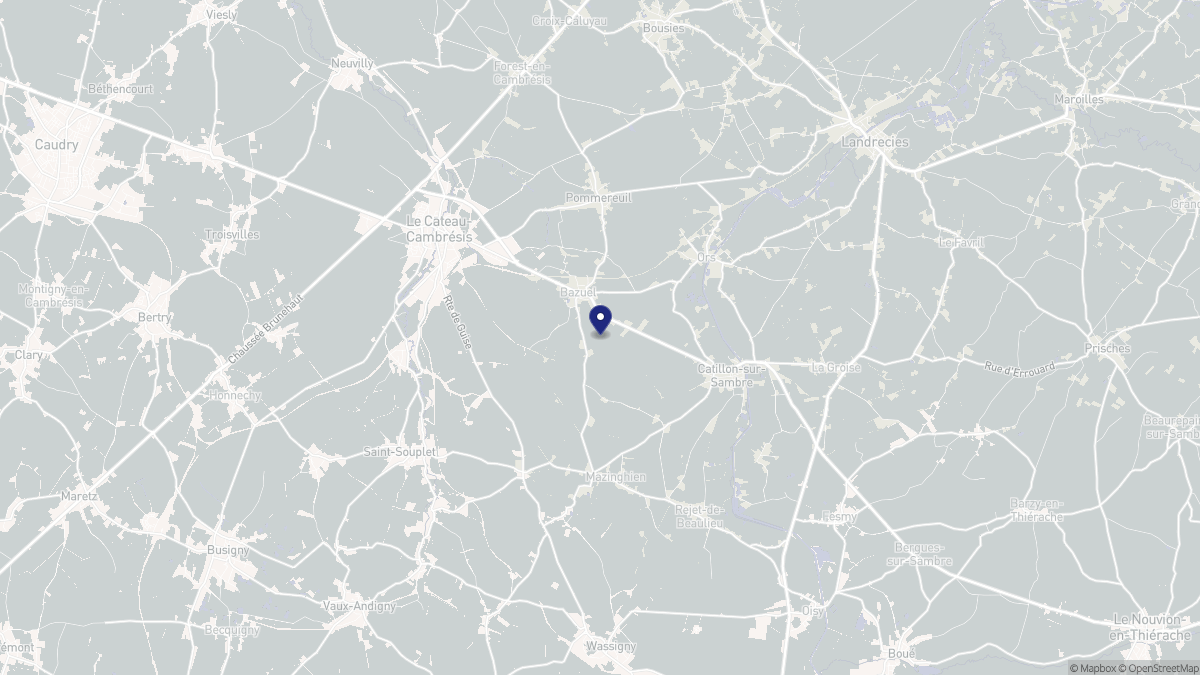 Aperçu cartographique de Bazuel, centré sur la commune