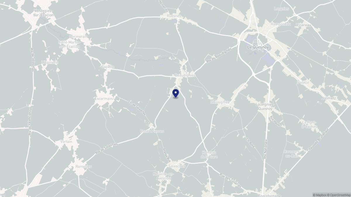 Aperçu cartographique de Beaudignies, centré sur la commune