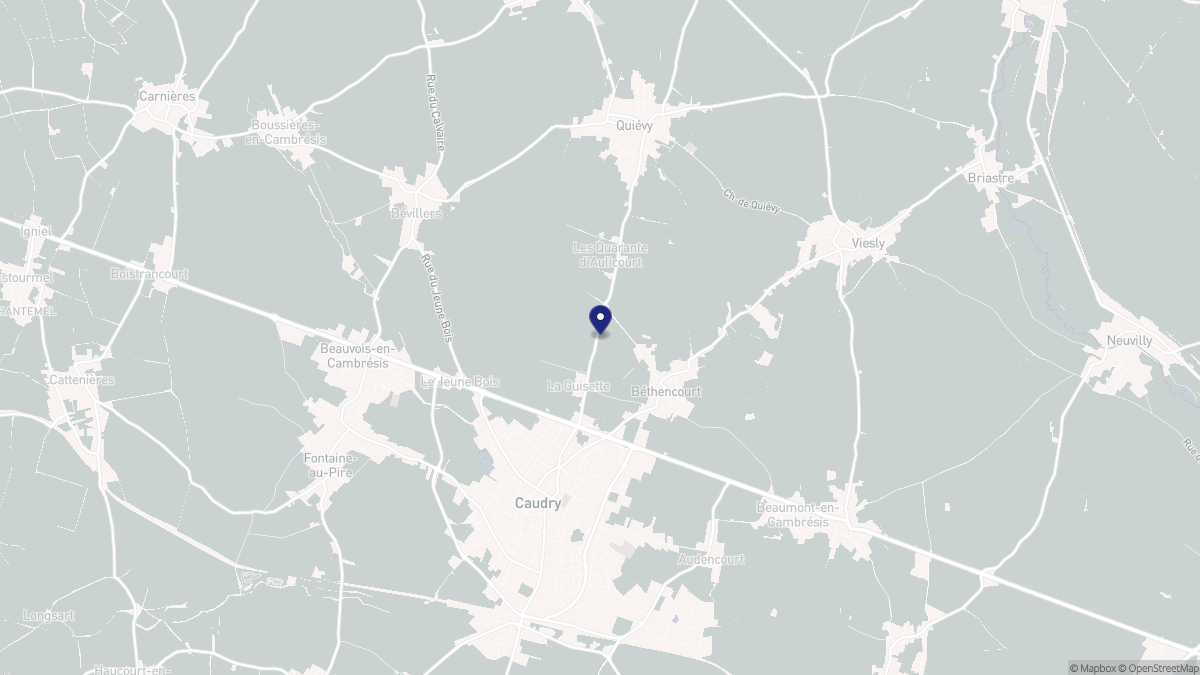 Aperçu cartographique de Béthencourt, centré sur la commune