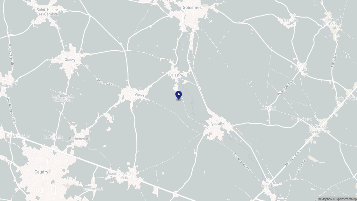 Aperçu cartographique de Briastre, centré sur la commune