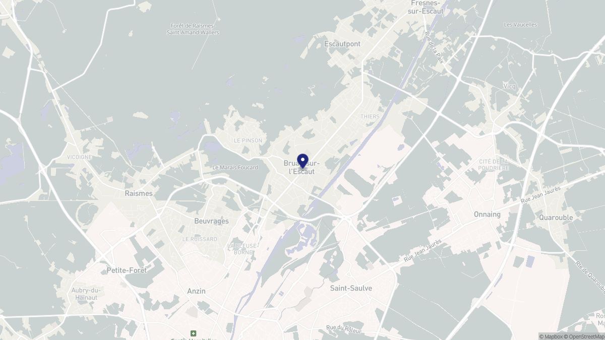 Aperçu cartographique de Bruay-sur-l'Escaut, centré sur la commune