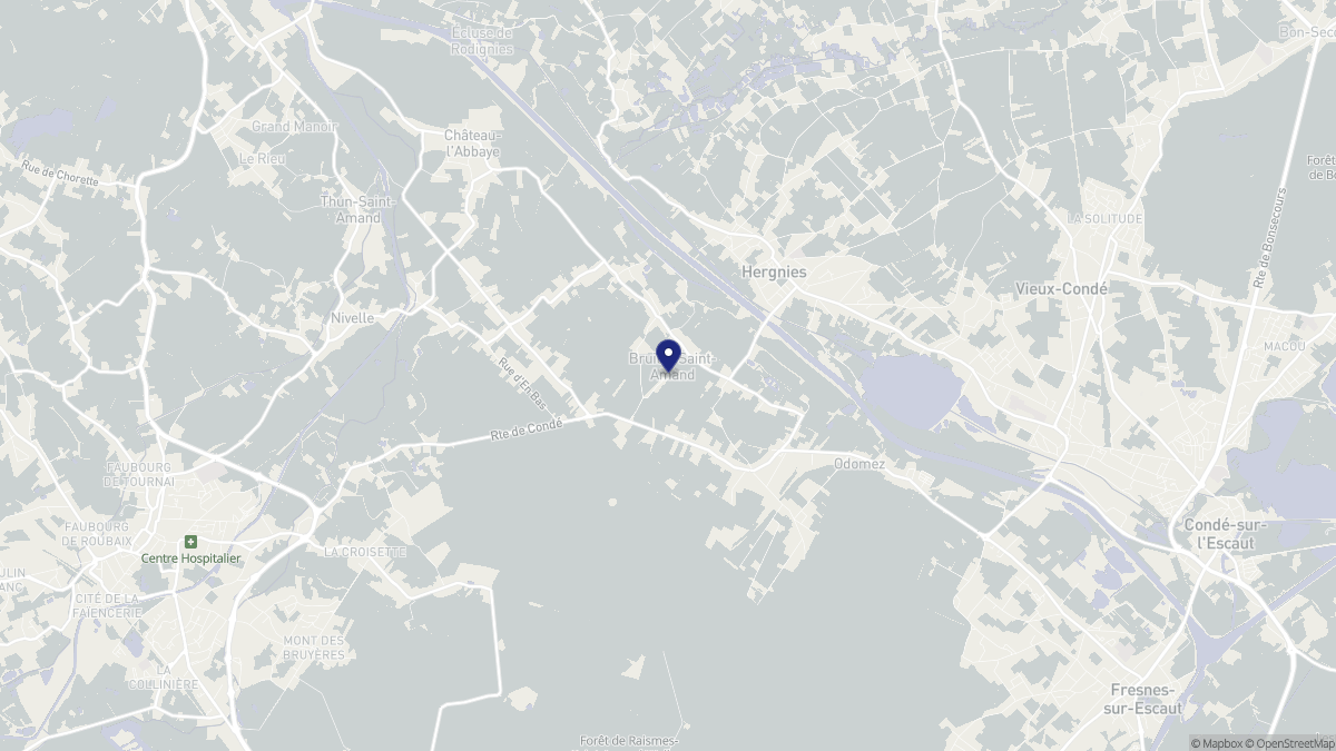 Aperçu cartographique de Bruille-Saint-Amand, centré sur la commune