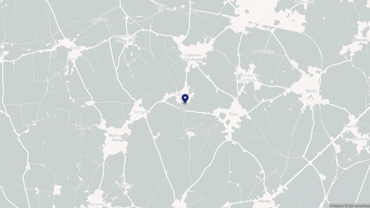 Aperçu cartographique de Caullery, centré sur la commune