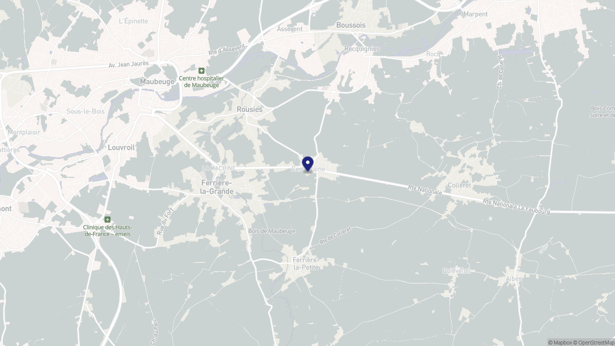 Aperçu cartographique de Cerfontaine, centré sur la commune