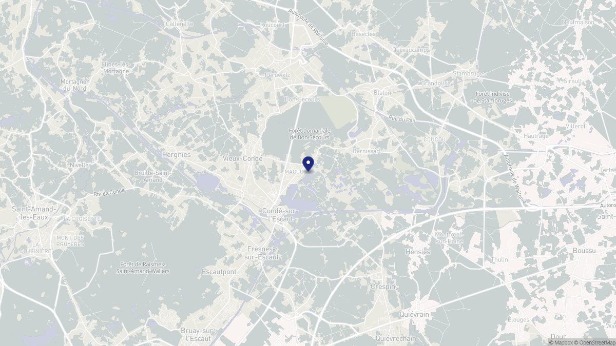 Aperçu cartographique de Condé-sur-l'Escaut, centré sur la commune