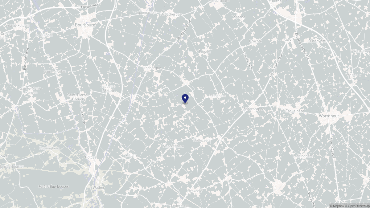 Aperçu cartographique de Eringhem, centré sur la commune