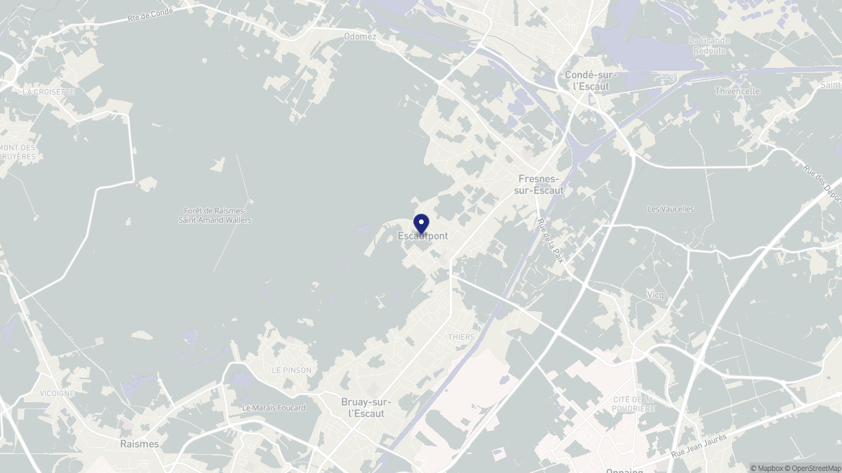 Aperçu cartographique de Escautpont, centré sur la commune