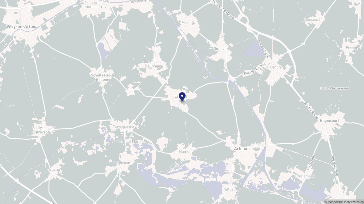Aperçu cartographique de Estrées, centré sur la commune