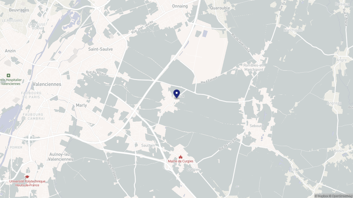 Aperçu cartographique de Estreux, centré sur la commune