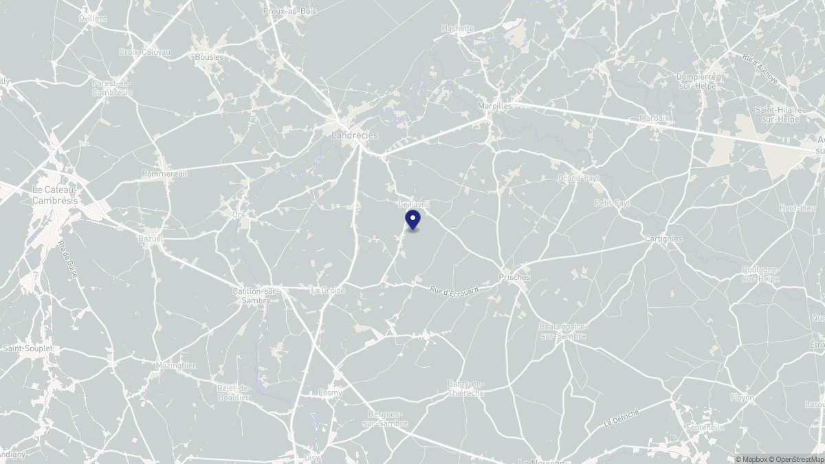 Aperçu cartographique de Le Favril, centré sur la commune