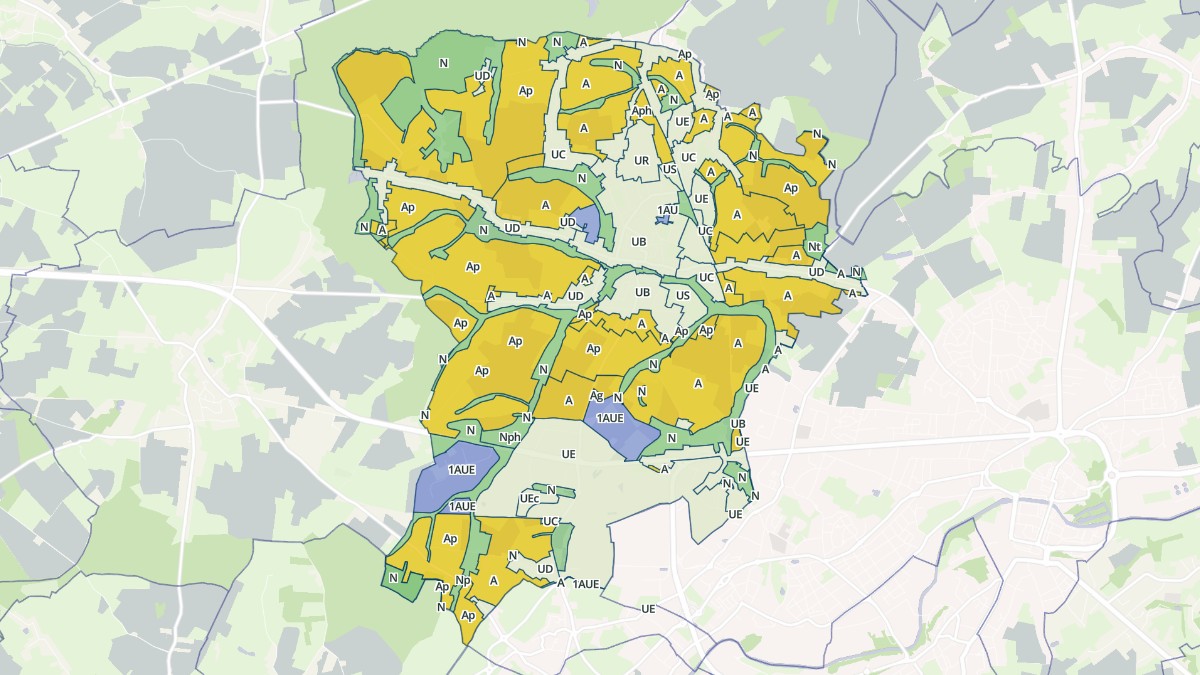 Aperçu cartographique de Feignies, centré sur la commune