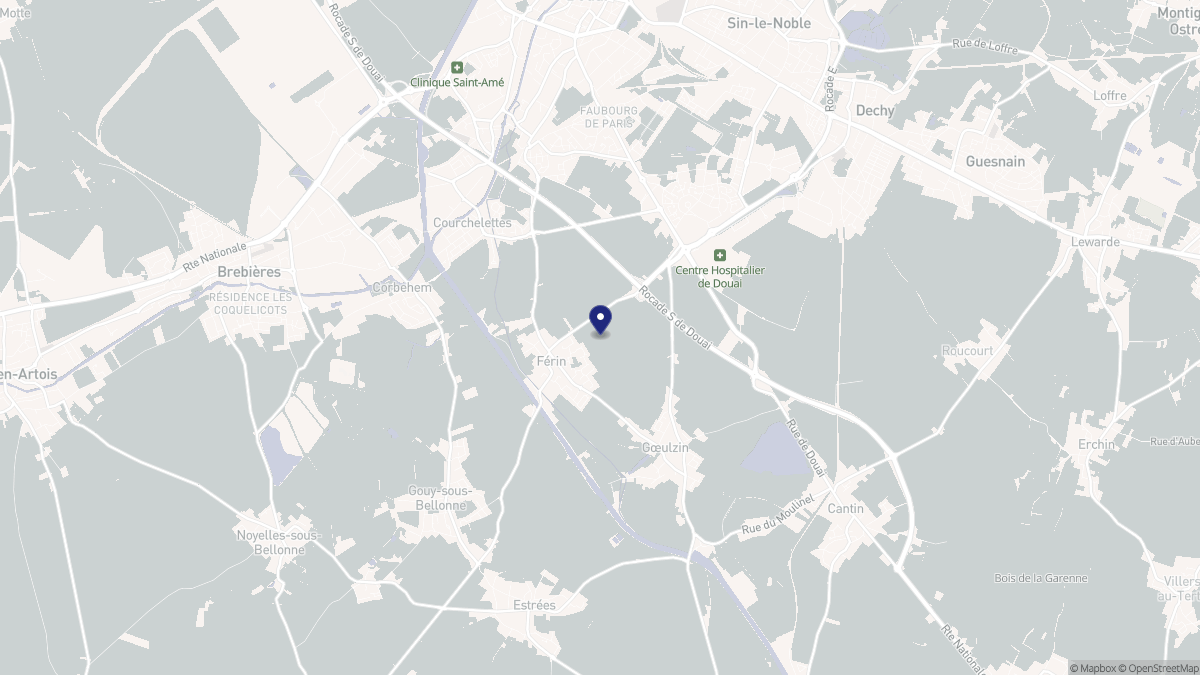 Aperçu cartographique de Férin, centré sur la commune