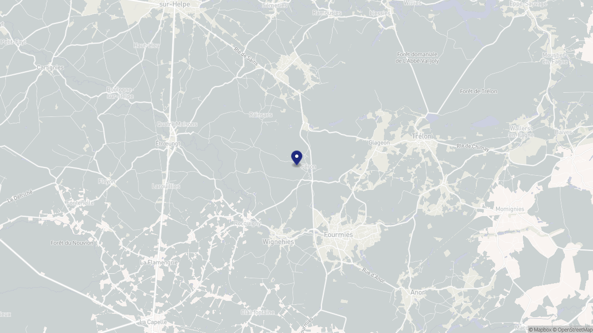 Aperçu cartographique de Féron, centré sur la commune