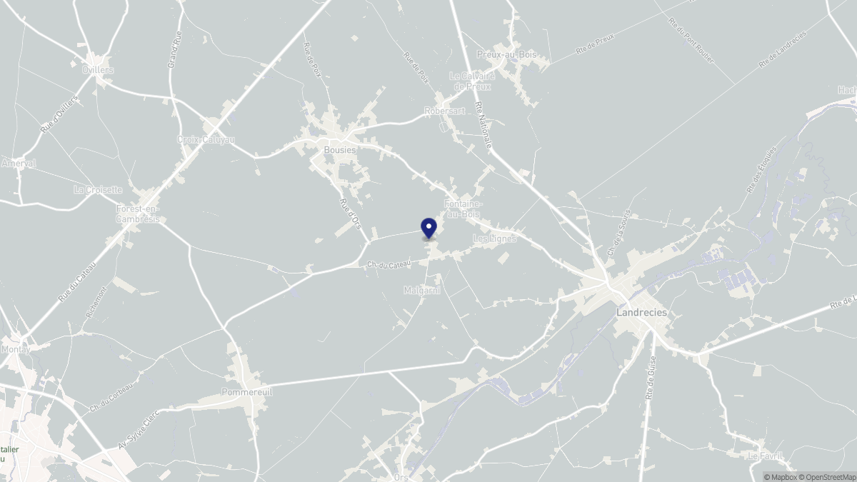 Aperçu cartographique de Fontaine-au-Bois, centré sur la commune