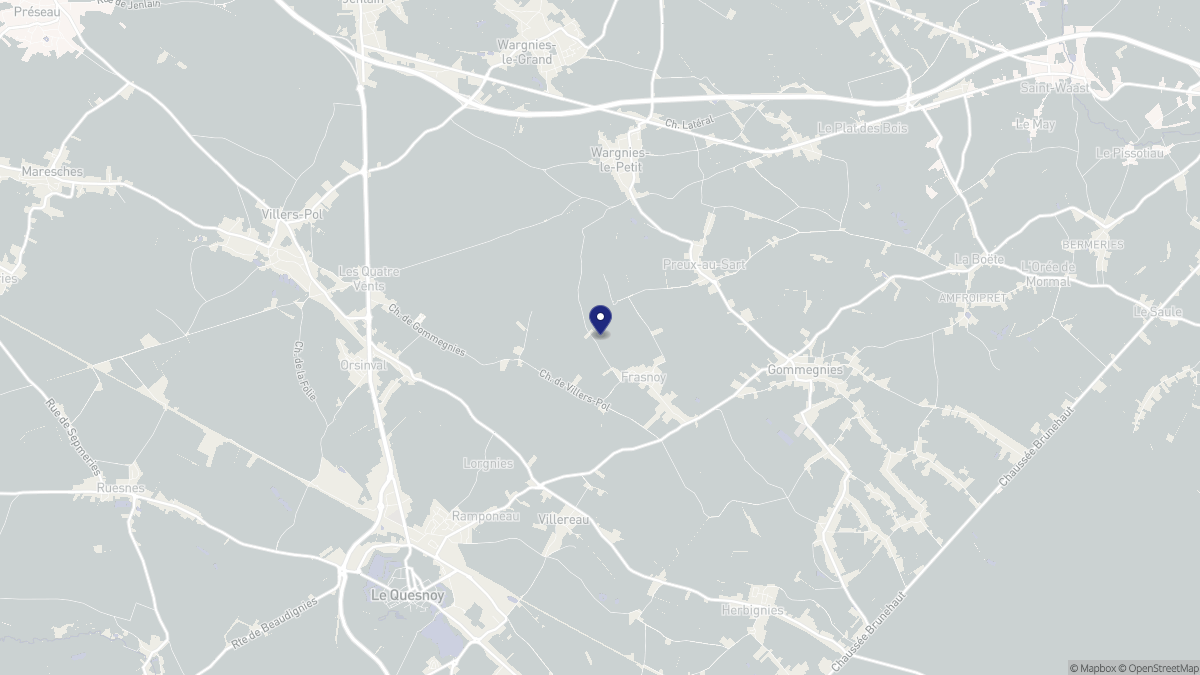 Aperçu cartographique de Frasnoy, centré sur la commune