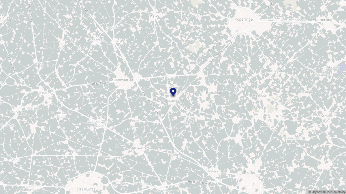 Aperçu cartographique de Godewaersvelde, centré sur la commune