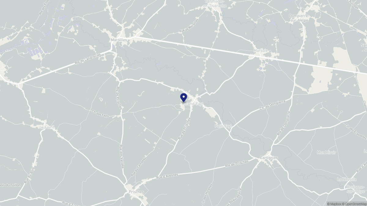 Aperçu cartographique de Grand-Fayt, centré sur la commune