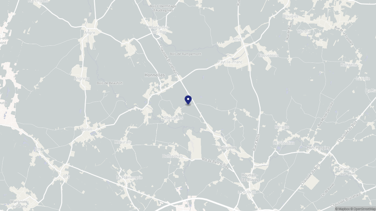 Aperçu cartographique de Gussignies, centré sur la commune
