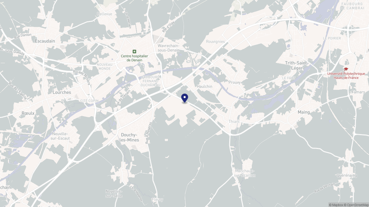 Aperçu cartographique de Haulchin, centré sur la commune