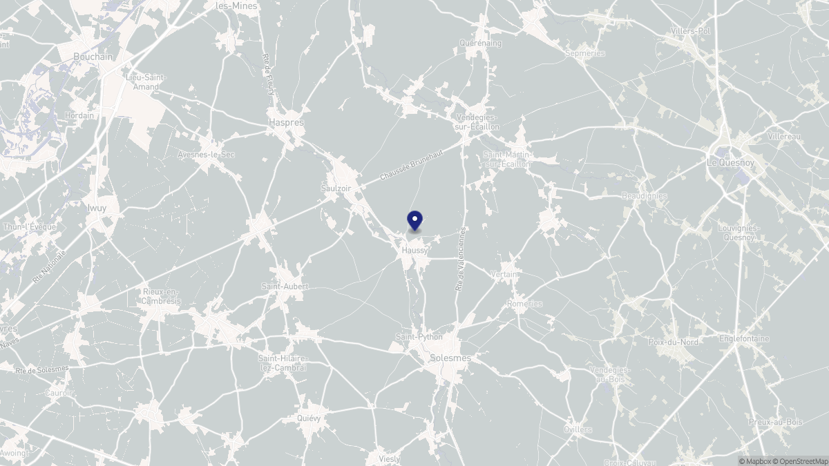 Aperçu cartographique de Haussy, centré sur la commune