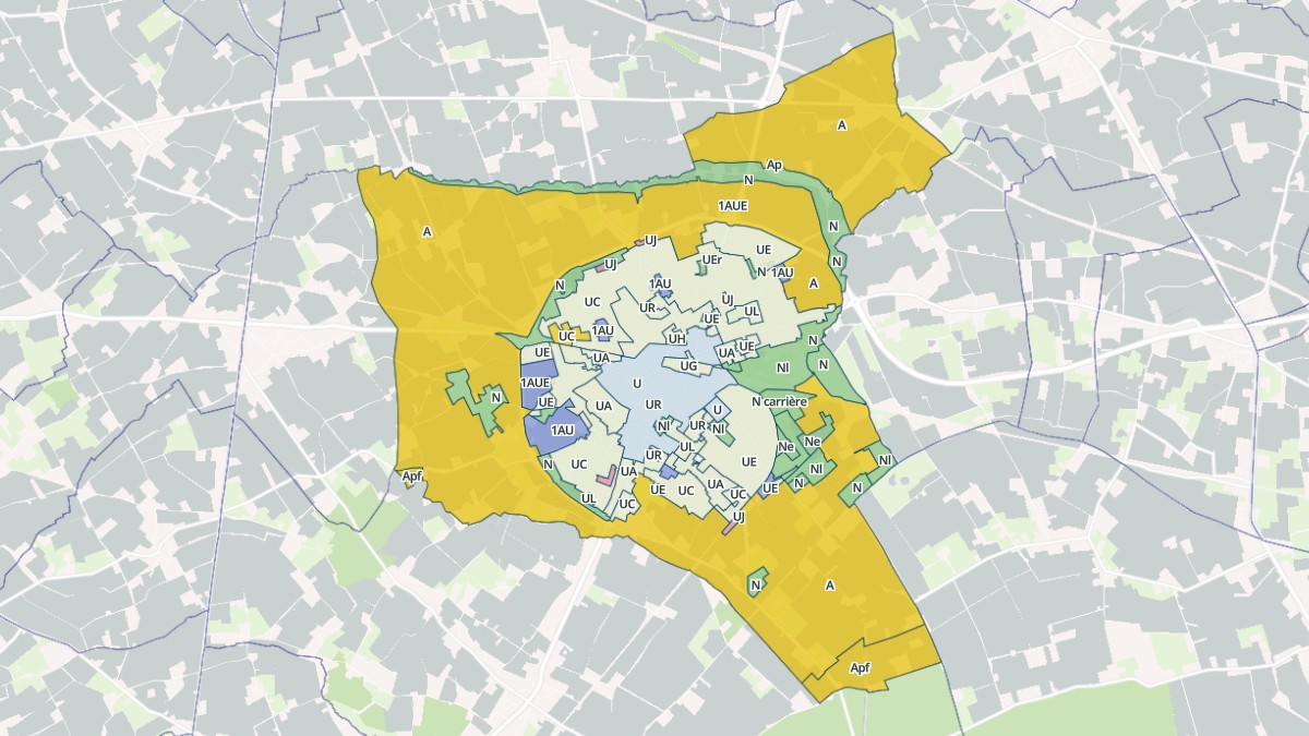 Aperçu cartographique de Hazebrouck, centré sur la commune